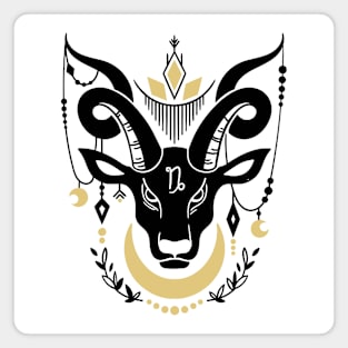 Black and Gold Zodiac Sign CAPRICORN Magnet